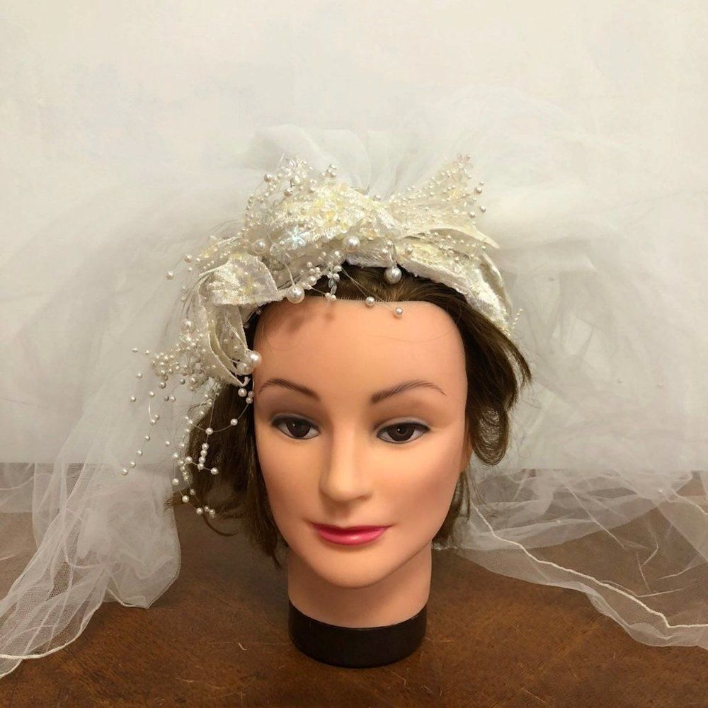 Bridal Veil 2 tier Headpiece Vintage